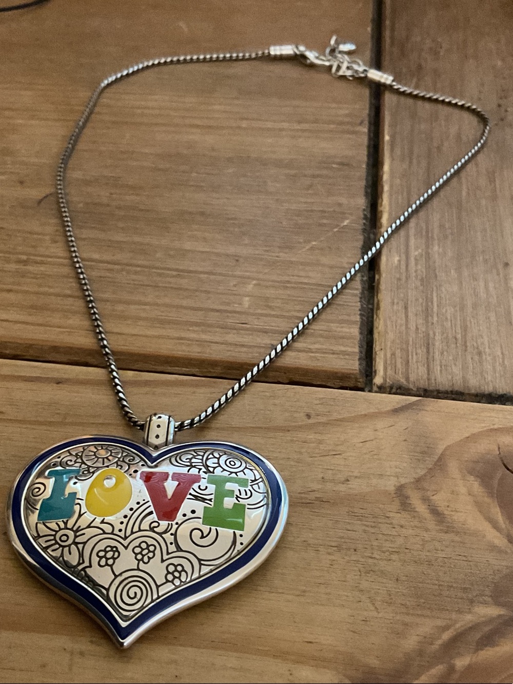 Brighton Heart 'LOVE' Multicolor Enamel Pendant Necklace